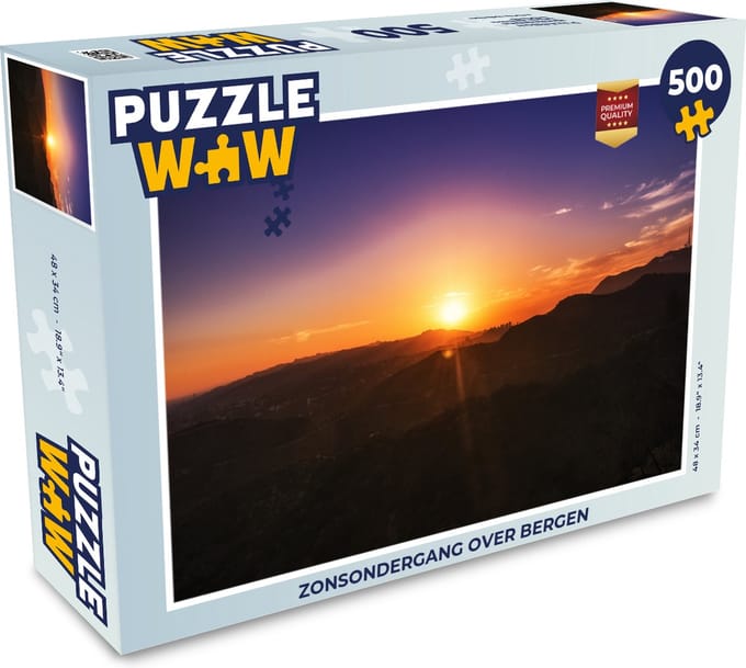 Puzzel Zonsondergang over bergen - Legpuzzel - Puzzel 500 stukjes