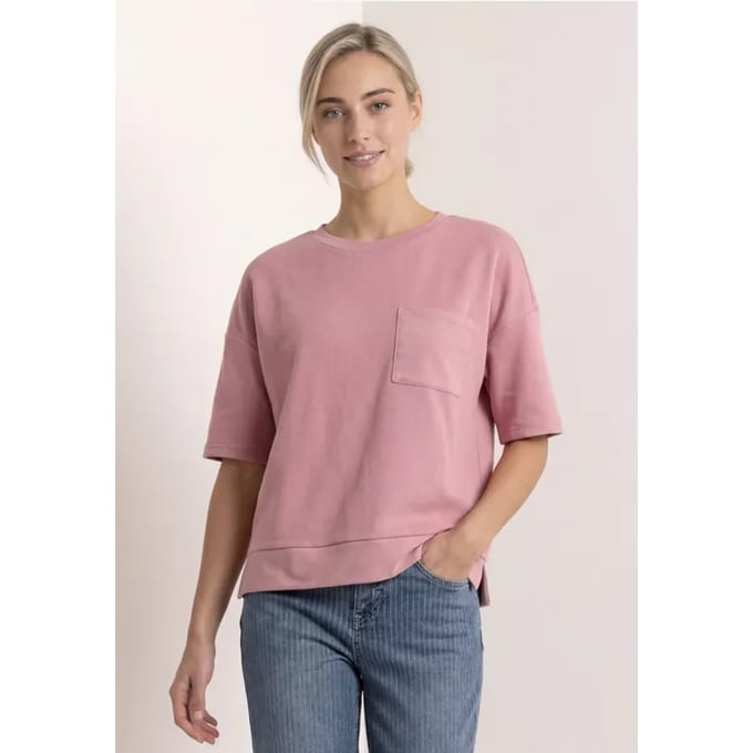 Shirt met ronde hals en structuur