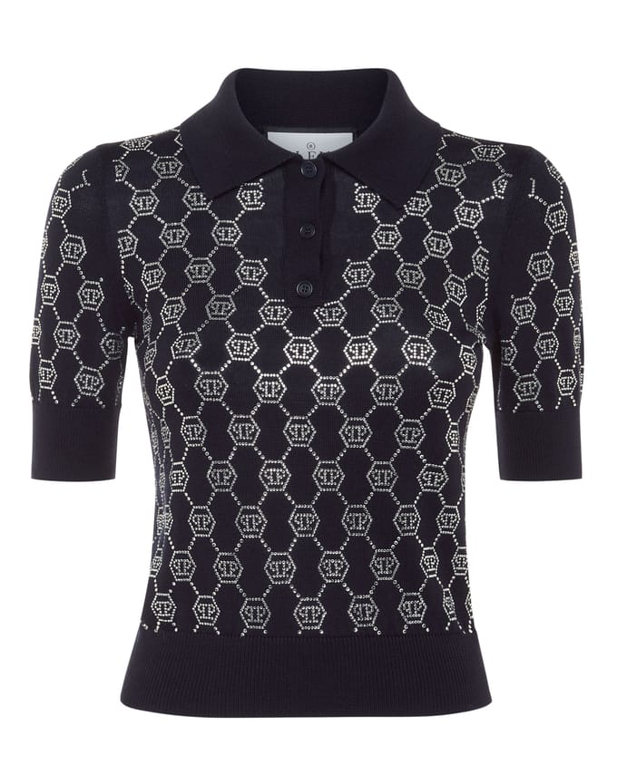 Pullover Polo-Nek Monogram