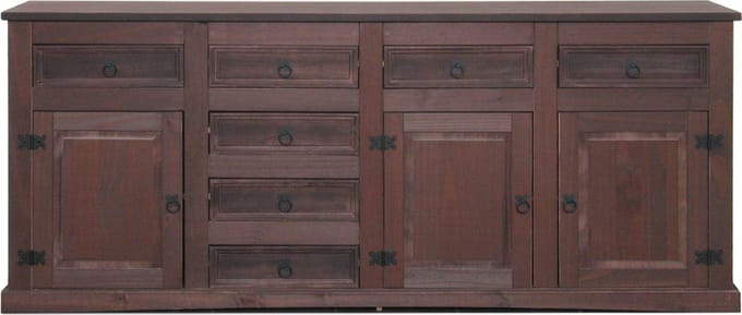 New Mexico  - Dressoir - met 7 laden en 3 deurtjes - Bruin grenen