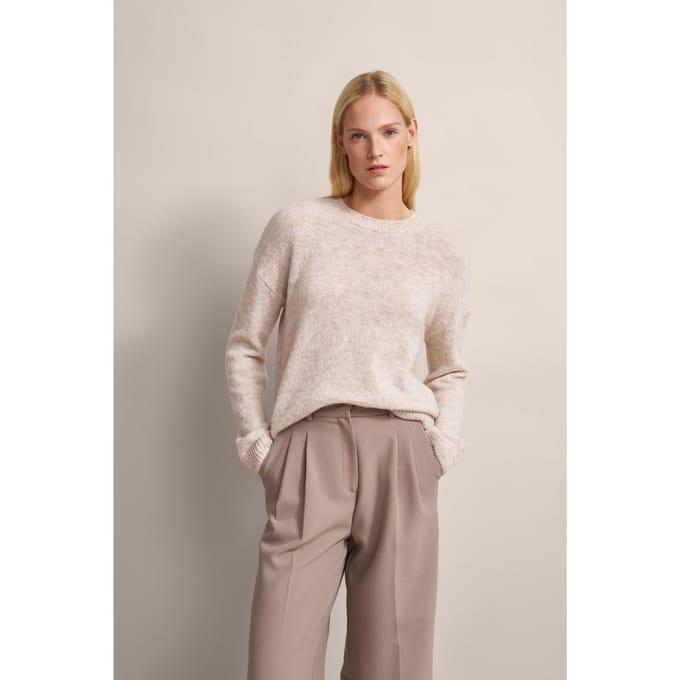 Bugatti Damen Trui met ronde hals in alpacawolmix