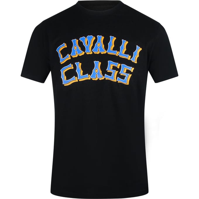 Cavalli Class Gelaagd Logo Zwart T-shirt