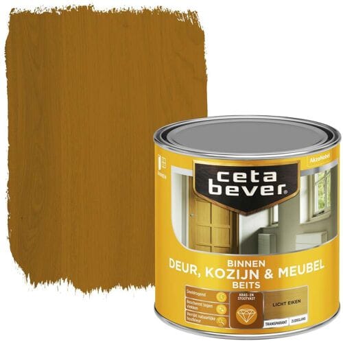Cetabever - Binnenbeits Deur, Kozijn & Meubel Transparant Zijdeglans - Licht Eiken - 250 Ml