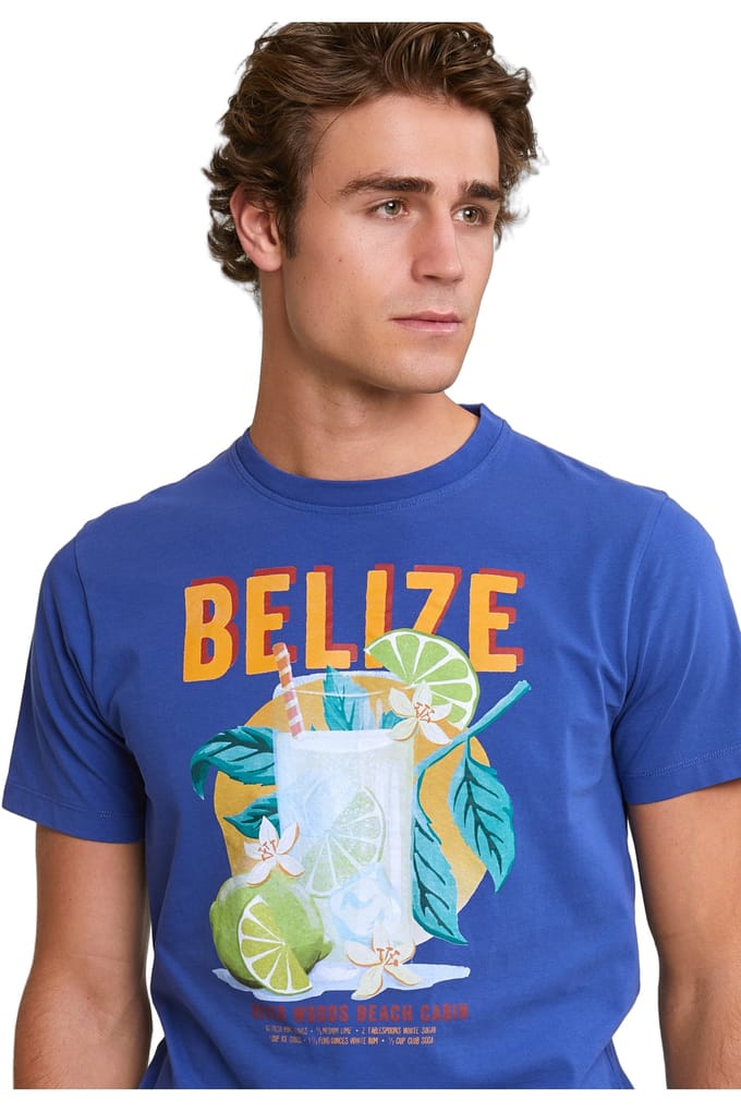 River Woods Normal Fit Basic T-shirt Short Sleeves Yale Blue Taglia: S | T-shirt stampate Outlet | Uomo | Blu