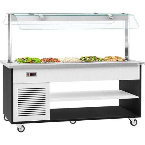 GGM Gastro Buffetwagen kalt DANZIG - 1900mm - für 5x GN 1/1 Zilver / Grijs