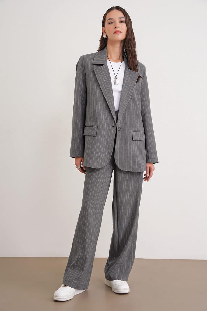 Gestreepte Oversized Blazer