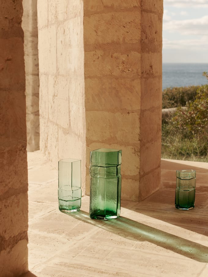 Ferm Living Muro vaas - recycled green - H 30 cm