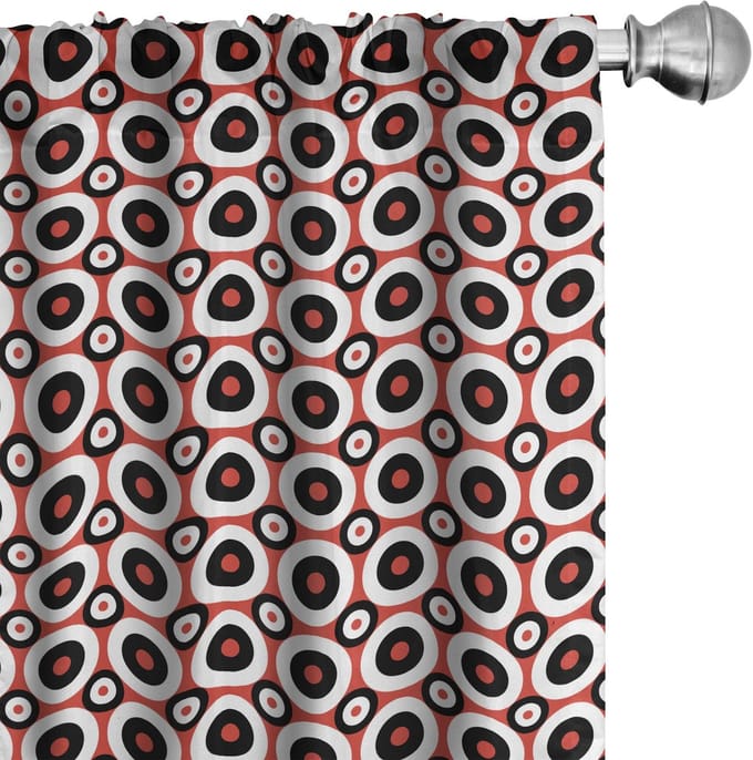 ABAKUHAUS Voorhangen – Microvezel – Retro Concentric – 2x75x175