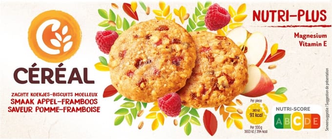 Céréal Koekjes Appel-Framboos - 1 x 138 gr