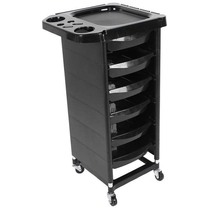Haarsalon Trolley 5-Laags Kapperskar Kinderwagen Rollend Barbershop Opbergrek black
