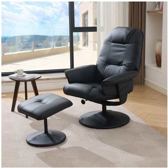 Fauteuil de massage - MUVOE - Modèle Relax - Chauffant siège - Massage 5 points - Dossier inclinable 140°, rotation 360° noir