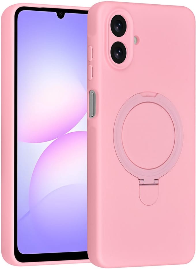 TUNIQ Back cover - Galaxy A07 - Sakura Pink - Met ringstand en stootbescherming
