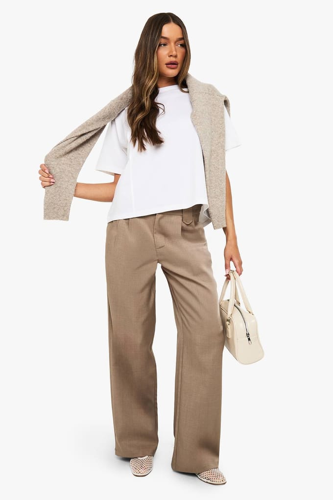 boohoo Dames Oversized T-shirt met dubbele stiknaaddetails | Wit | Maat: 36