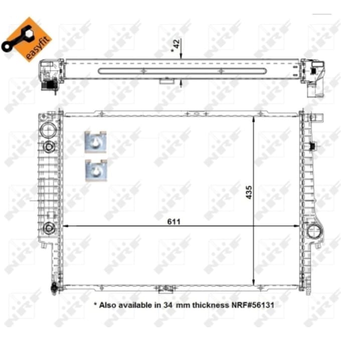 Radiator, motorkoeling NRF 50566