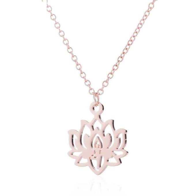 Joboly Lotus Bloem Ketting - Dames - Rosékleurig - 45cm