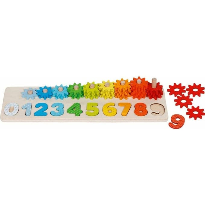 Goki Wooden Sorting Game Learning to Count with Gears 55 pcs.