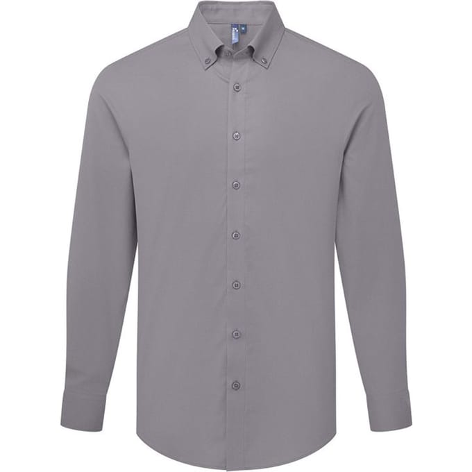 Premier Mannen Supreme Oxford Langsleeve Shirt (Staalgrijs)