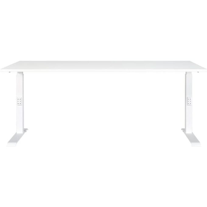 Porto bureau, mechanisch in hoogte verstelbaar, C-poot, B 1800 x D 800 x H 680-910 mm, wit/wit