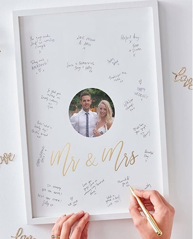Gastenboek foto met lijst Mr & Mrs