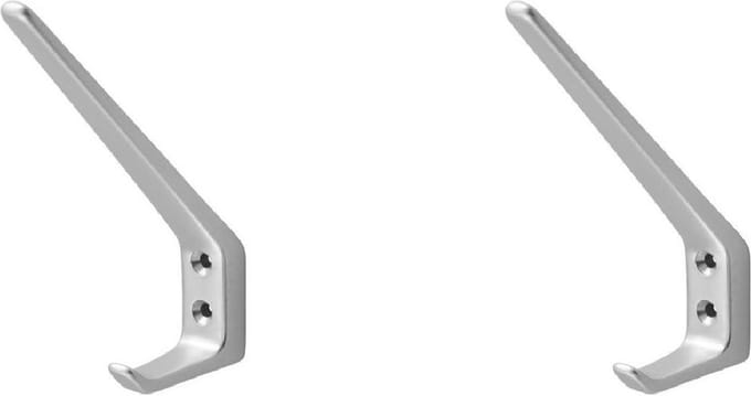 Hermeta hoed en jashaak 0030-01 - Aluminium - Enkel - Naturel - 2 stuks
