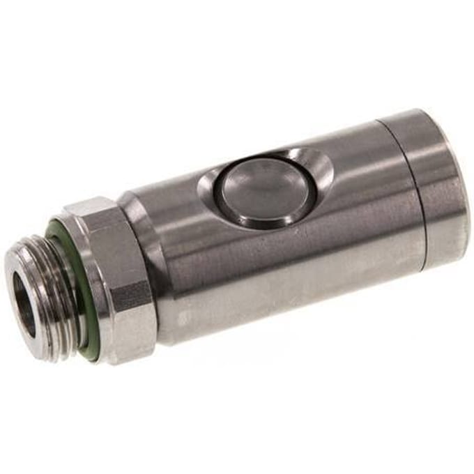 RVS 306L DN 7.4 Safety Luchtkoppeling Snelkoppeling met Drukknop G 1/2 inch Buitendraad - CLS7-M-SSL-SEP-012