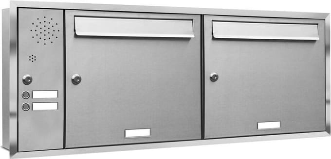 Twee adressen groot type 2_Brievenbus met intercompaneel inbouw_2_adressen__RVS