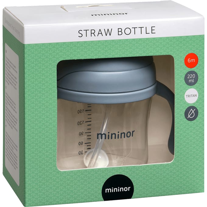 Mininor no-spill rietjesbeker - grey seal - 220 ml - anti-lek - variabele flow