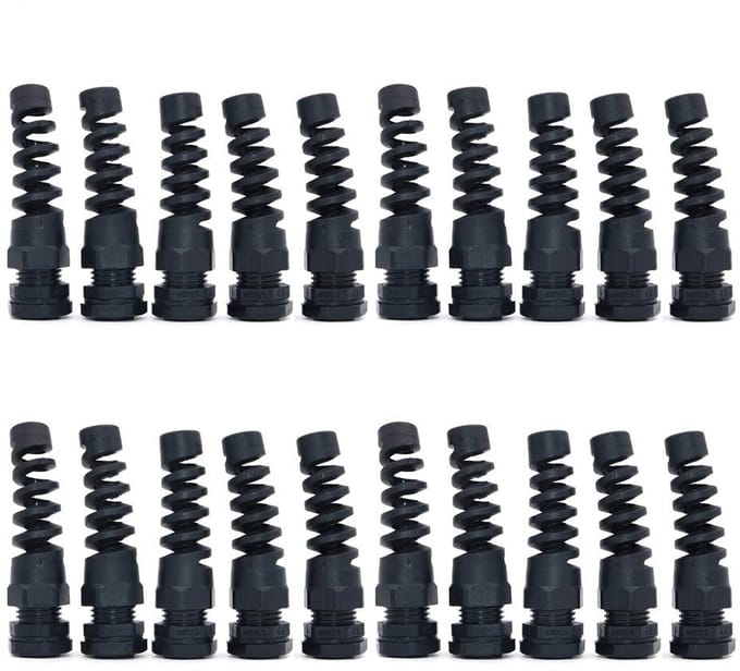 Dailygoods - Set van 20 Waterdichte M16 Kabelconnectoren met Trekontlasting