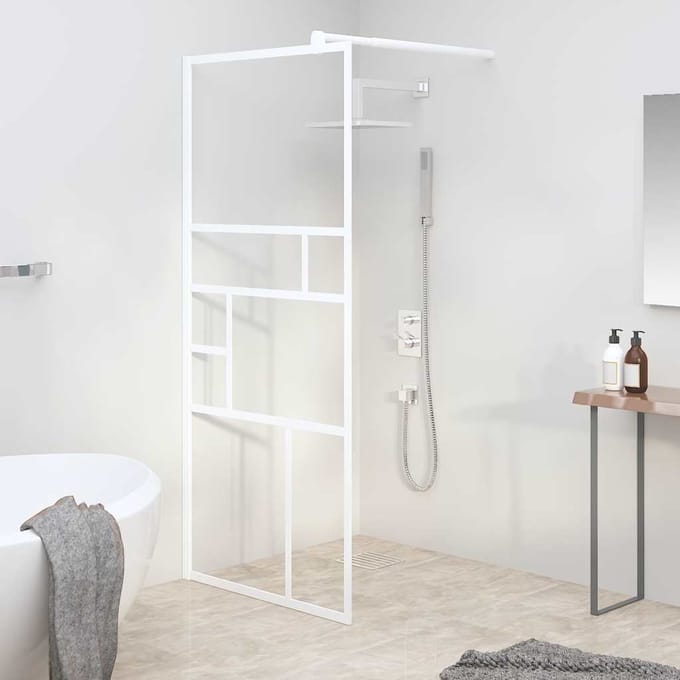 vidaXL - Inloopdouchewand - 80x195 - cm - ESG-glas - wit