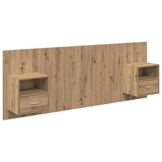 vidaXL - Hoofdeinde - Met - Kast - 3 - st - Artisan - Eiken - Bewerkt - hout