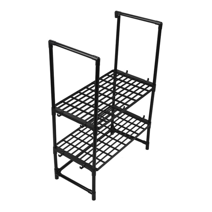 Aanrecht Magnetron Standaard 2 Laags Keukengerei Servies Opbergplank Keuken Aanrecht Organizer black