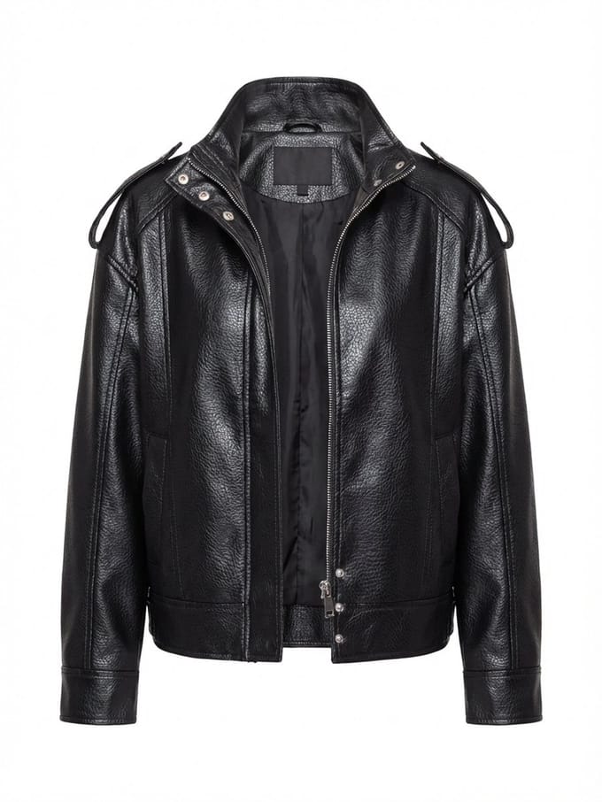 OMBRE Jas - Lange Mouw - Rits - Effen Zwart M/L