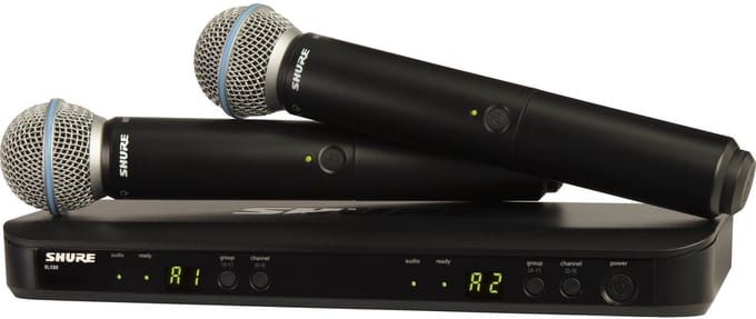 Shure BLX288 - B58 (K14, 614-638 MHz) - Draadloze microfoonset met 2x Beta-58 handzender