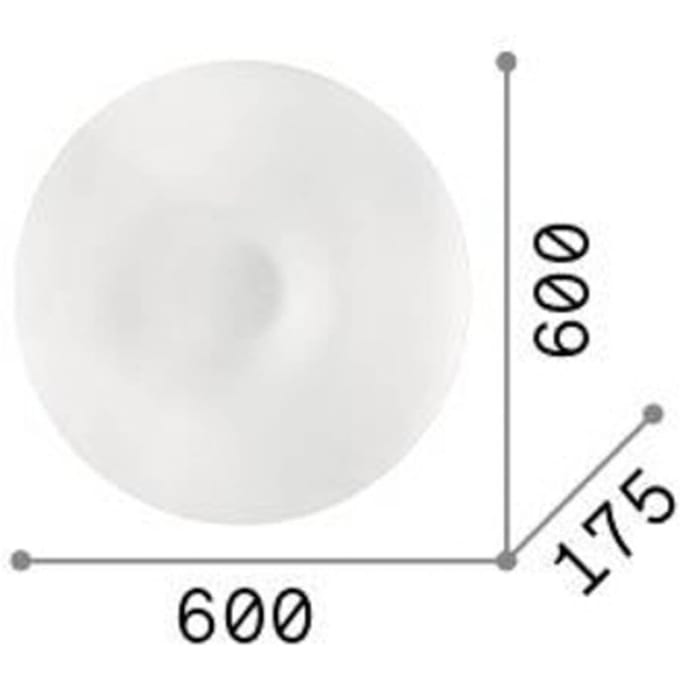 Wandlamp Ideal Lux Glory, opaal glas, Ø 60 cm