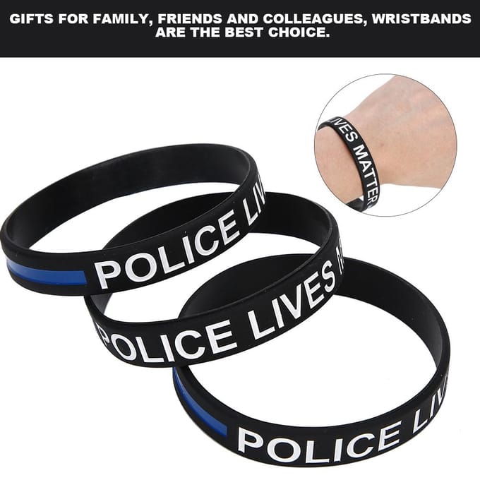 3 stuks Modieuze Siliconen Polsband Slijtvast Elastische Armband met Letter Decoratie black