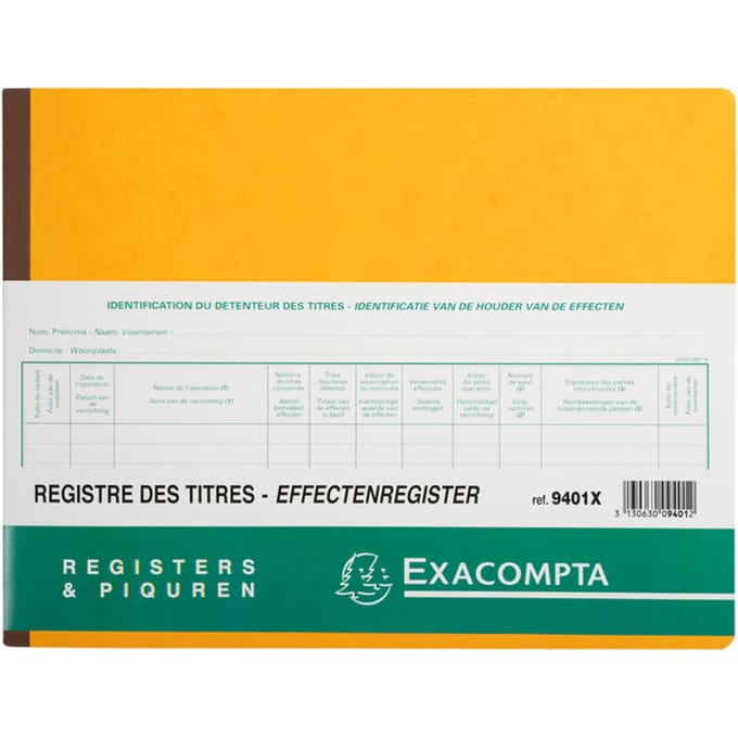 Effectenregister Exacompta BV SLR 240x320 80vel assorti