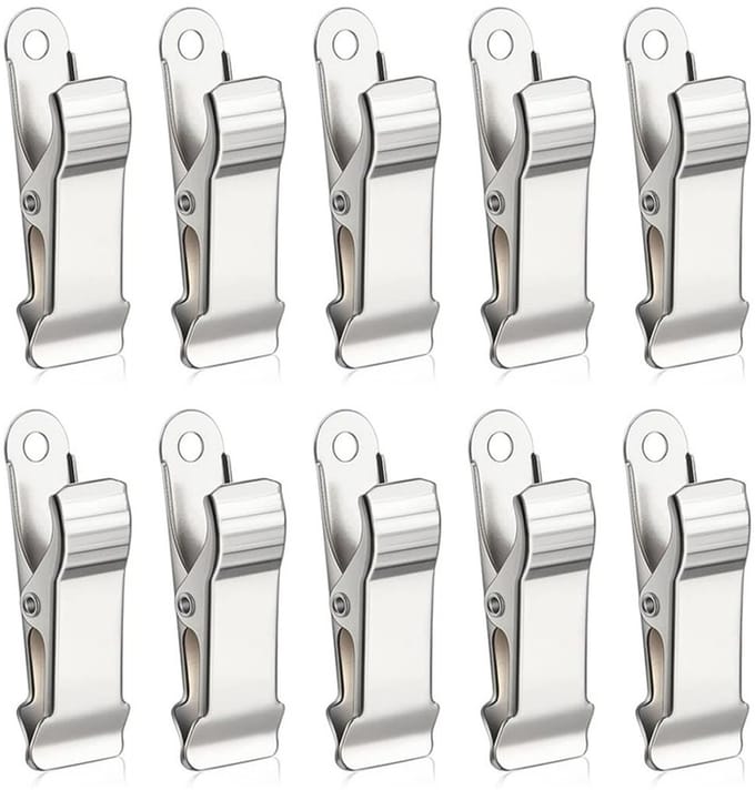 Metalen miniclips - Mini-veerclips - Verpakking van 10 stuks - Zilver