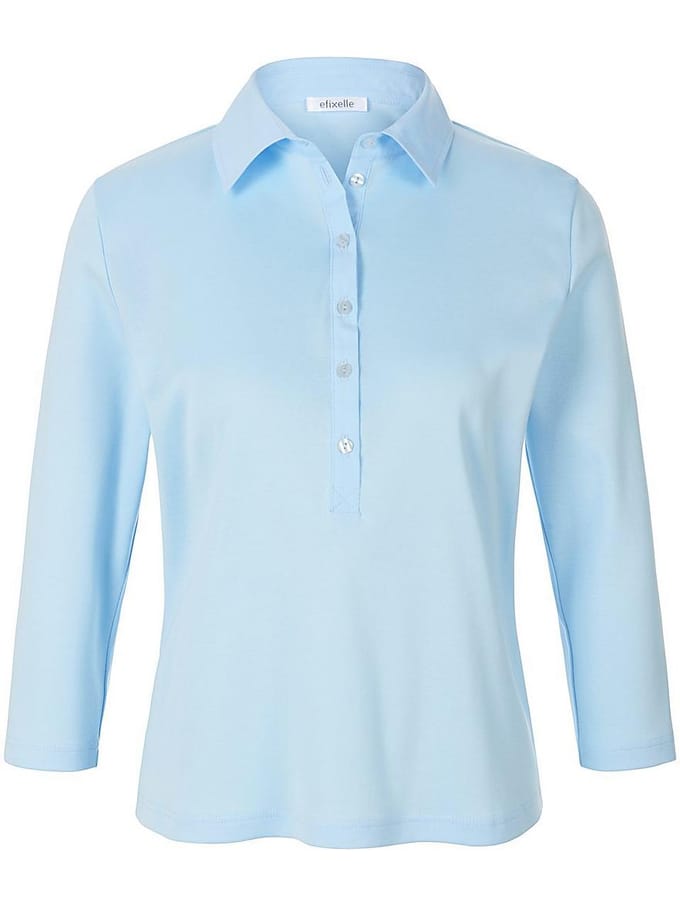 Poloshirt 100% katoen 3/4-mouwen Van Efixelle blauw
