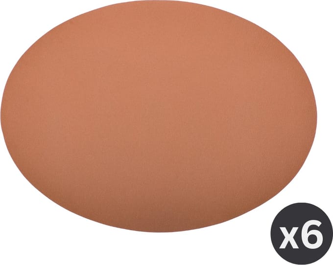 Placemat Togo ovaal - kunststof - SET/6 - peach caramel - 33x45cm