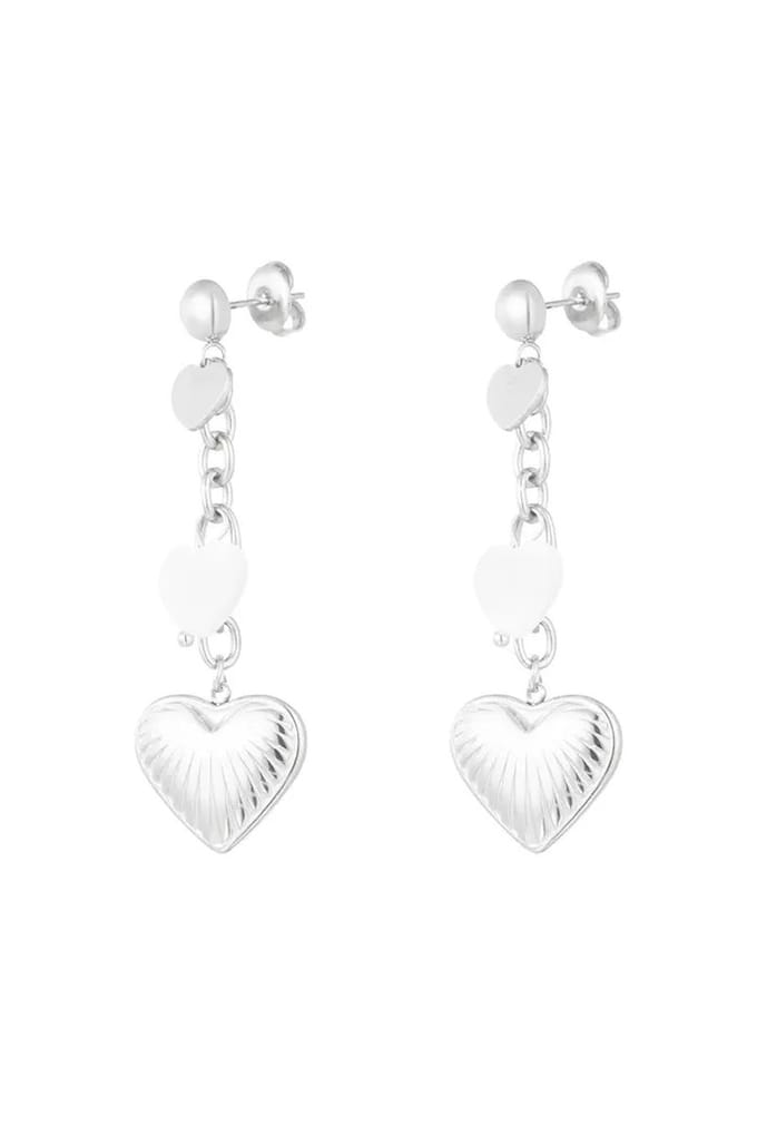 Oorbellen Hart Statement - Zilver - Jewelleries.nl - Roestvrijstaal