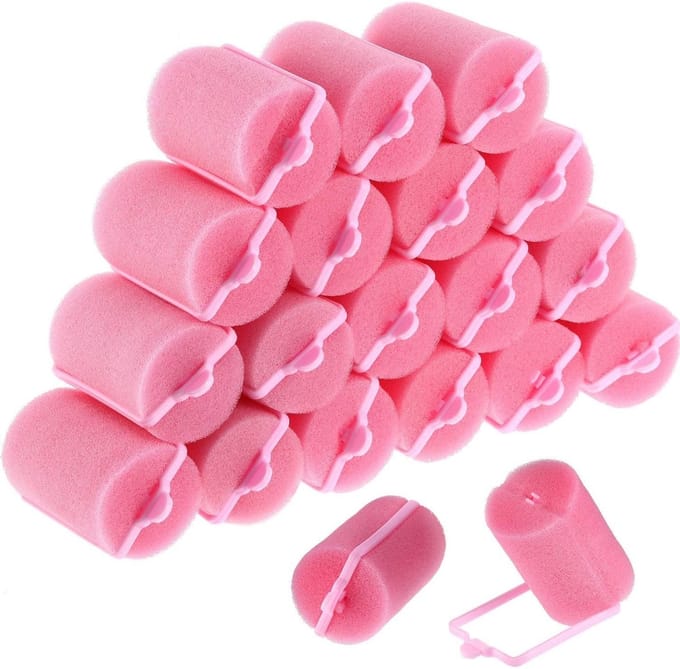 18 Stukken Terry Haarrollers - 40 mm Zachte Schuim Haarrollers - Grote Maat voor Vrouwen en Kinderen
