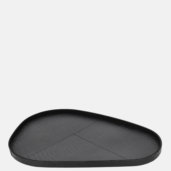 Chamada Sophie leren dienblad organisch croco XL black