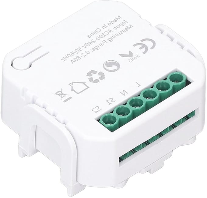 Slimme Energiemeter - Stroommonitor App - Energie Verbruik - Real-time Meting - 80A - Wit