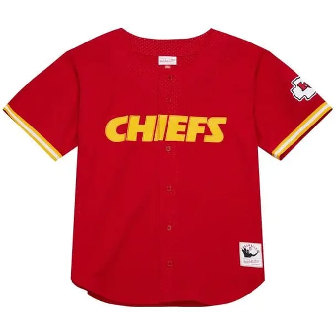 Heren Nfl On The Clock Mesh Button Front Kanchi Scarlet Button-jas