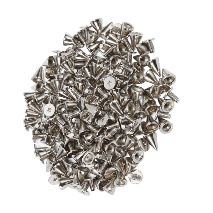100 Ensembles Pointes pour Vêtements Acier au Carbone Électroplaqué Solide Facile à Utiliser Pointes Coniques pour l'Artisanat gray