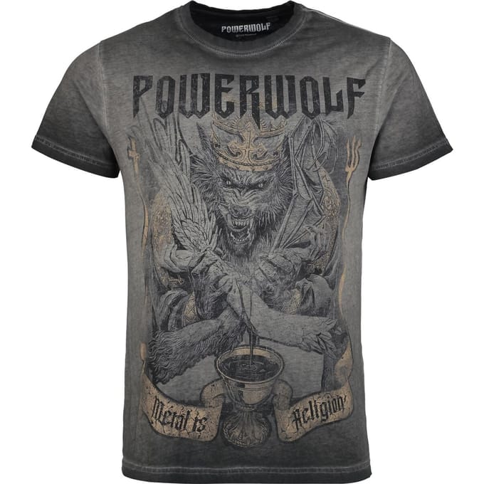 Powerwolf Wolf Vs Man Heren T-shirt - grijs - S