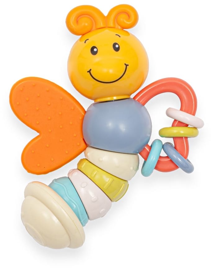 Baby Mix Vlinder rammelaar 21x14 cm - Babyspeelgoed