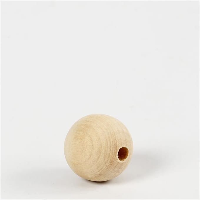 Creativ Company Houten kralen, d: 20 mm, kleuren assorti, 200 stuk