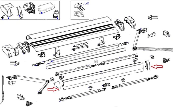 Thule 6300 Leadrail Eindkappenset wit