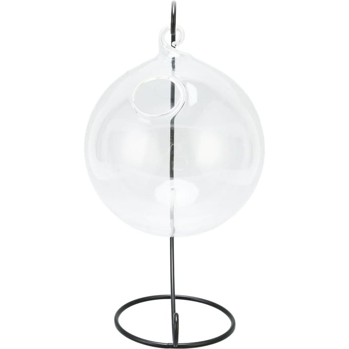 Hangend Glazen Aquarium Transparant Desktop Hangend Glazen Vissenkom met Standaard voor Kantoor Thuis white